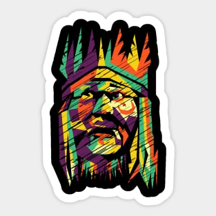 Shaman Warrior Tribal Style Modern Colors Sticker